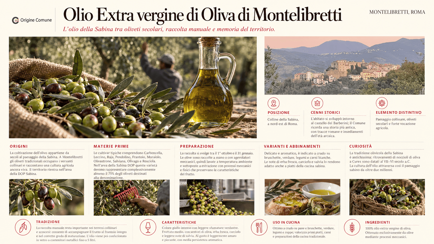 Olio di oliva di Montelibretti, prodotto tradizionale e di alta qualità.